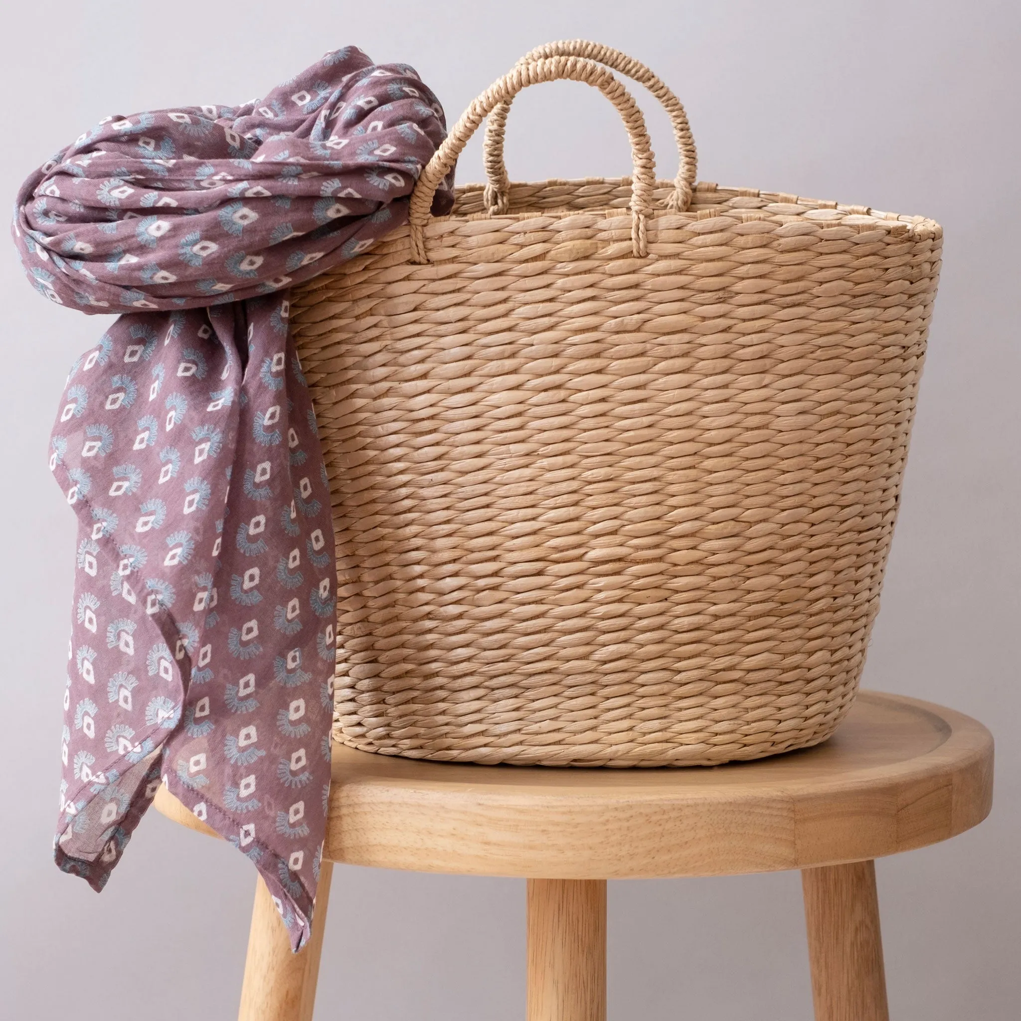 Albi Mauve Block Printed Scarf