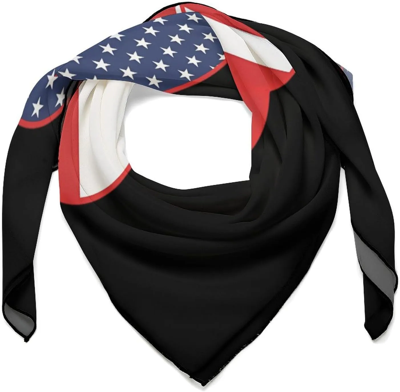 American and Canada Flag Novelty Square Silk Scarves Wraps Headscarf Neck Hair Bundle