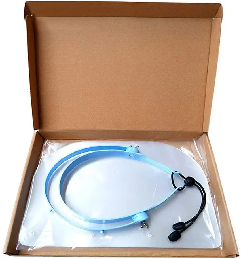 Anti-Fog Full Face Shield 1 Frame with 10 Plastic Anti Saliva Protective Transparent Protective