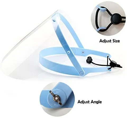 Anti-Fog Full Face Shield 1 Frame with 10 Plastic Anti Saliva Protective Transparent Protective
