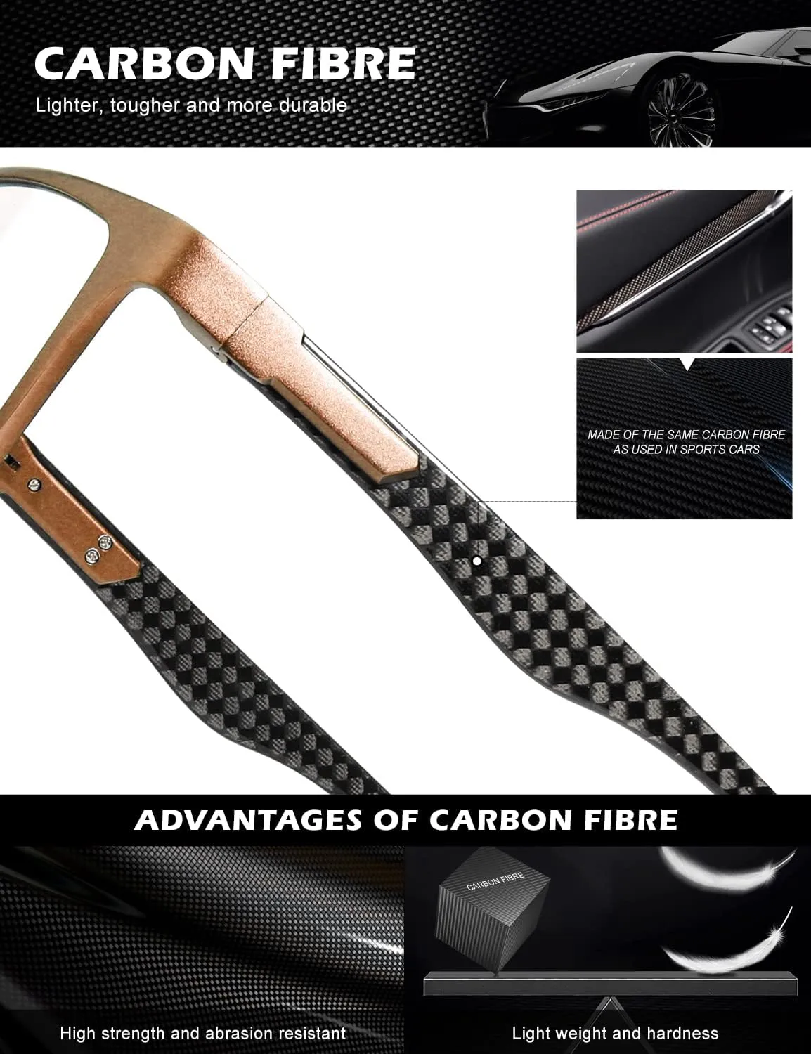 ANYLUV Reading Glasses for Men Blue Light Carbon Fiber Computer Blocking Reader Glasses Mens Blocker 2.0 Magnification