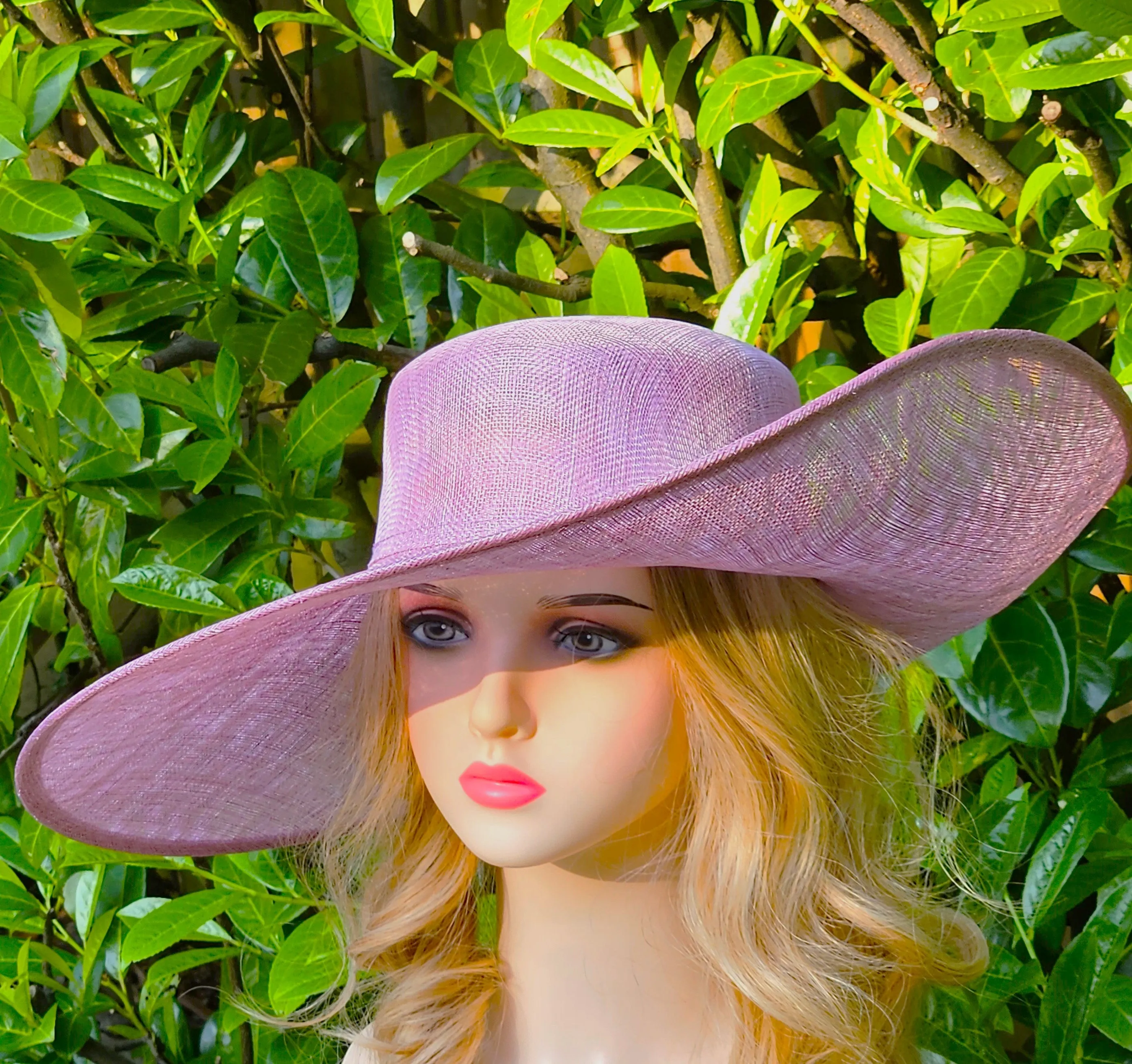 Ascot Hat with Wide Brim - Large Wedding Hats Pink - Ladies Racing Hats - Church Hats for Women