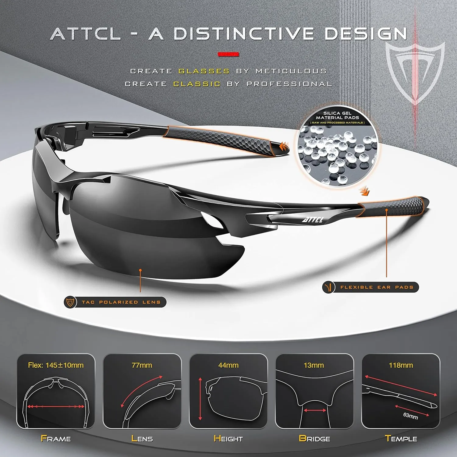 ATTCL Urltra-Light Polarized Sunglasses Men Women, Upgraded Sports glasses for Cycling Driving Fishing running UV Protection