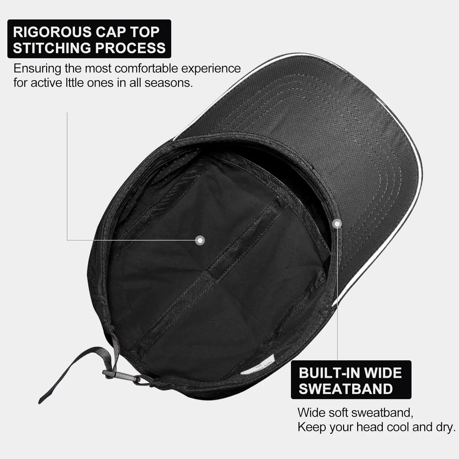 Cooling Breathable Baseball Cap Mesh Quick Dry Sports Cap Lightweight Run Hat with Reflective Trim for Men Women