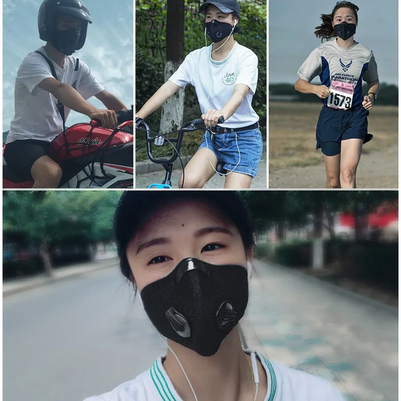 Cycling Face Mask Filter PM2.5 Anit-fog Breathable Dustproof Bicycle Respirator Sport Protection Dust Mask Anti-droplet