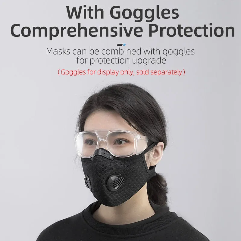 Cycling Face Mask Filter PM2.5 Anit-fog Breathable Dustproof Bicycle Respirator Sport Protection Dust Mask Anti-droplet