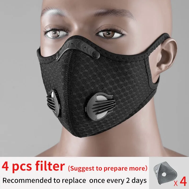 Cycling Face Mask Filter PM2.5 Anit-fog Breathable Dustproof Bicycle Respirator Sport Protection Dust Mask Anti-droplet
