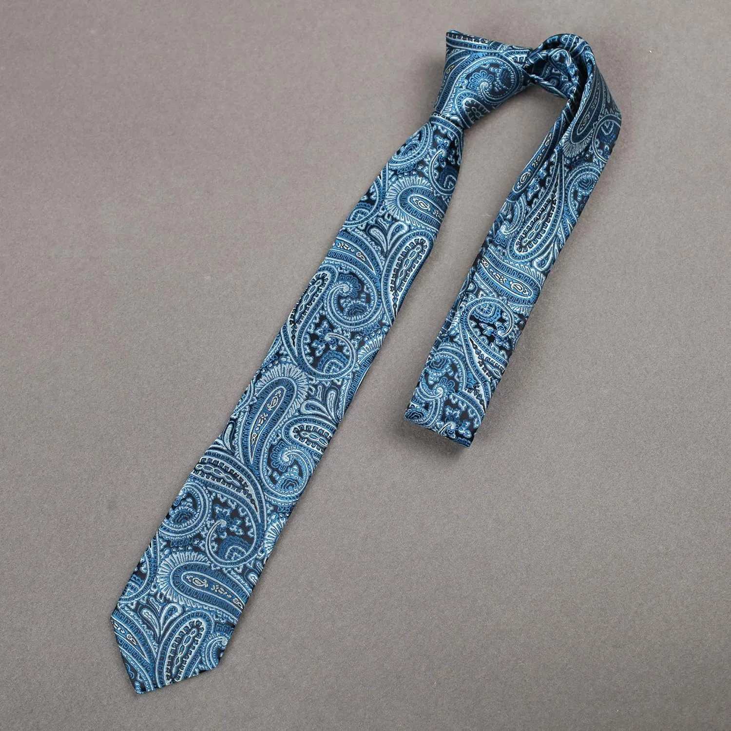 Dan Smith Blue Green Silky Microfiber Fabric Men Slim Neckties 2.15 Inch Slim Neck Tie Purple