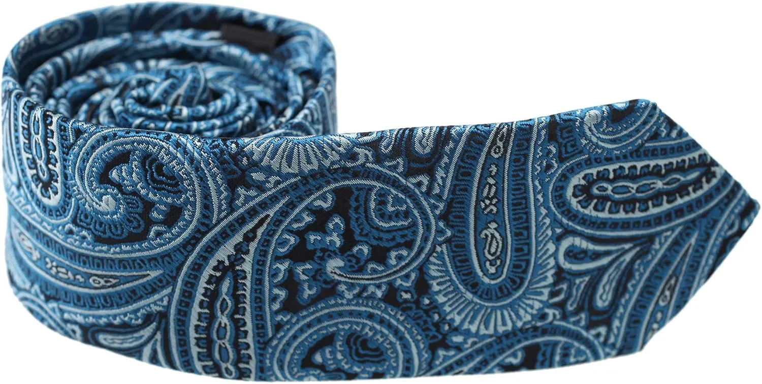 Dan Smith Blue Green Silky Microfiber Fabric Men Slim Neckties 2.15 Inch Slim Neck Tie Purple