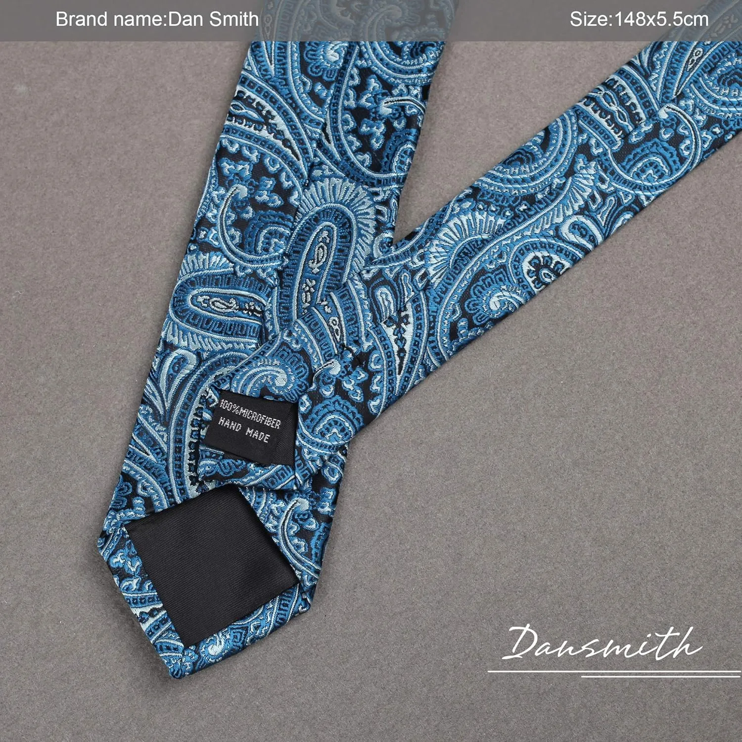 Dan Smith Blue Green Silky Microfiber Fabric Men Slim Neckties 2.15 Inch Slim Neck Tie Purple