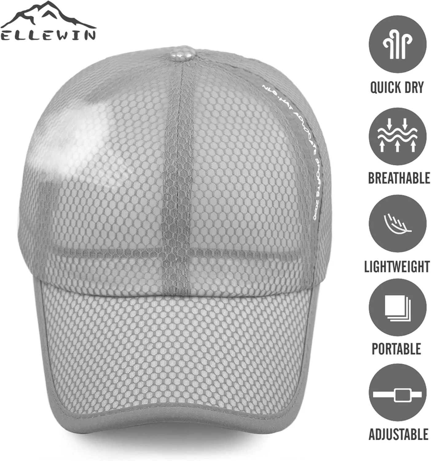ELLEWIN Unisex Breathable Full Mesh Baseball Cap Quick Dry Running hat Lightweight Cooling Water Sports Hat…