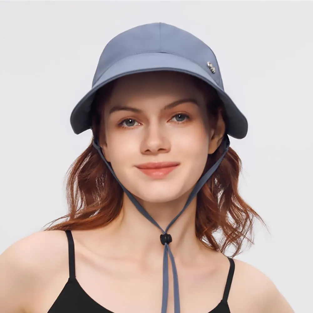 Face Protection Sun Sunscreen Baseball Hat UPF50  Wide Brim Sun Cooling Sports Foldable hat with Detachable Sunscreen Cover