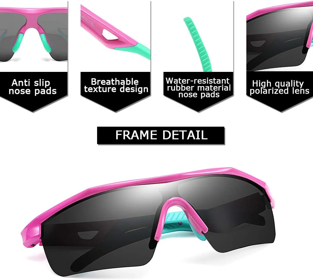 FEISEDY Kids Teens Baseball Polarized Sunglasses Sports TR90 Frame Boys Girls Cycling B2454