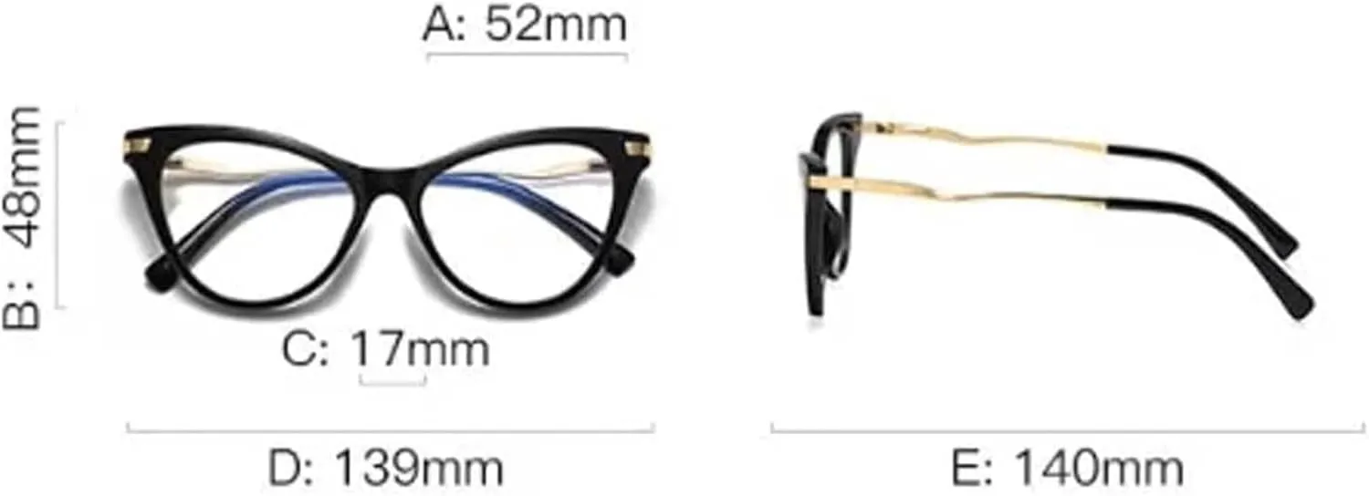 Frame Glasses Unique Eyewear Frames Comfortable Eyeglass Frames Highly Elastic Spring Hinges Glasses Frames Cat Eye Prescription Eyeglasses Versatile