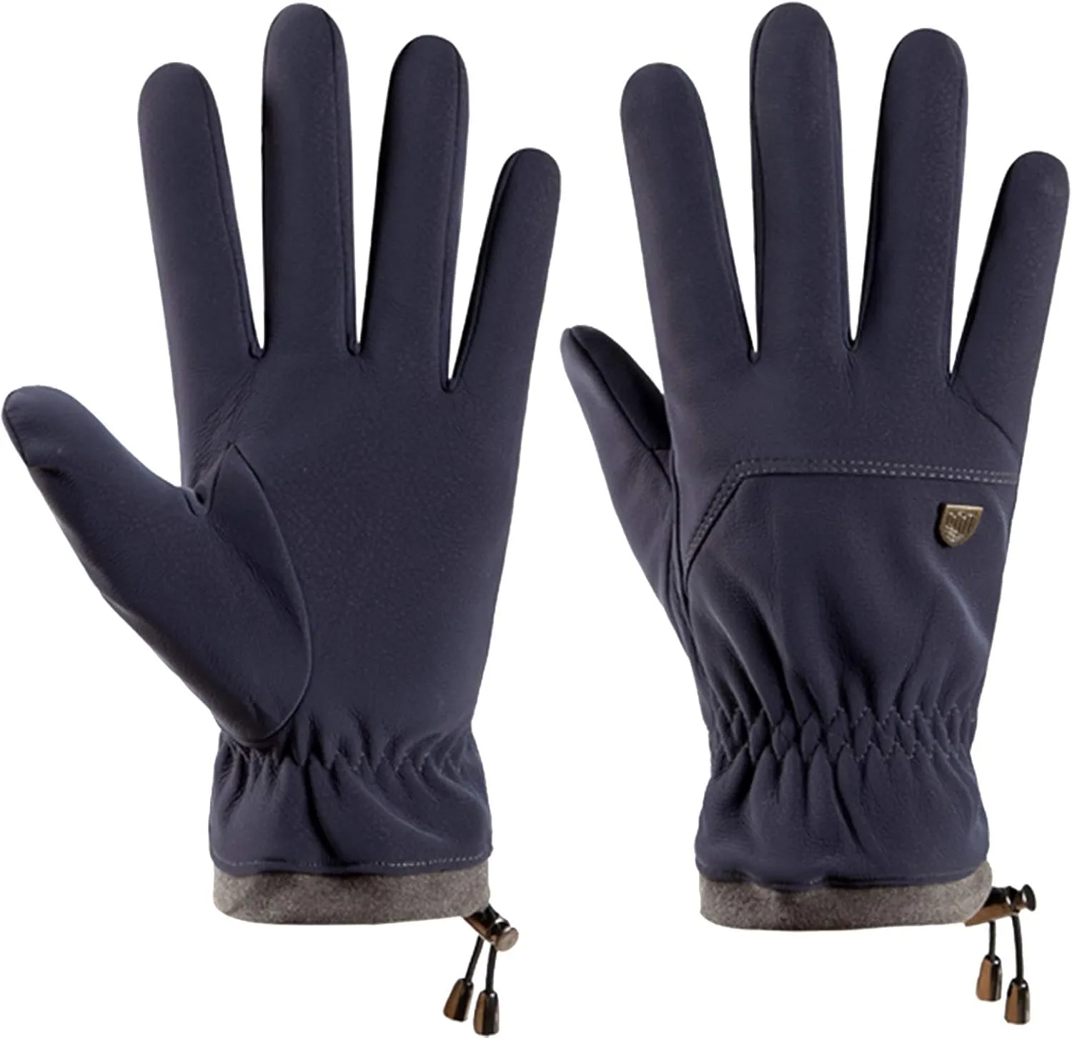 Gloves Men's Soft Warm Gloves Winter Touch Screen Gloves, Non-Slip Grip, Elastic Cuffs, Knitted Elastic Material (Color : Blue)