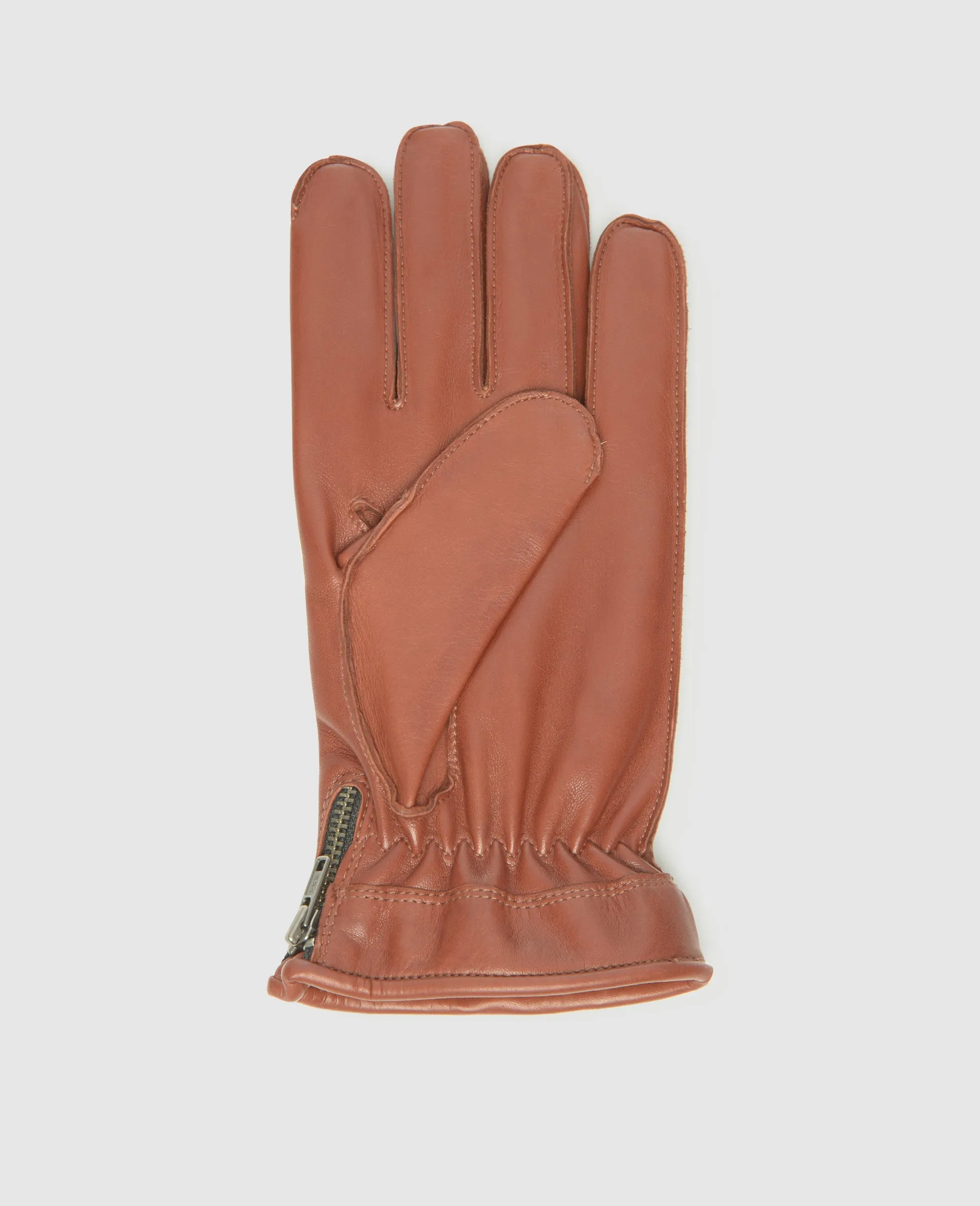 Gloves with zipper - Light Brown
