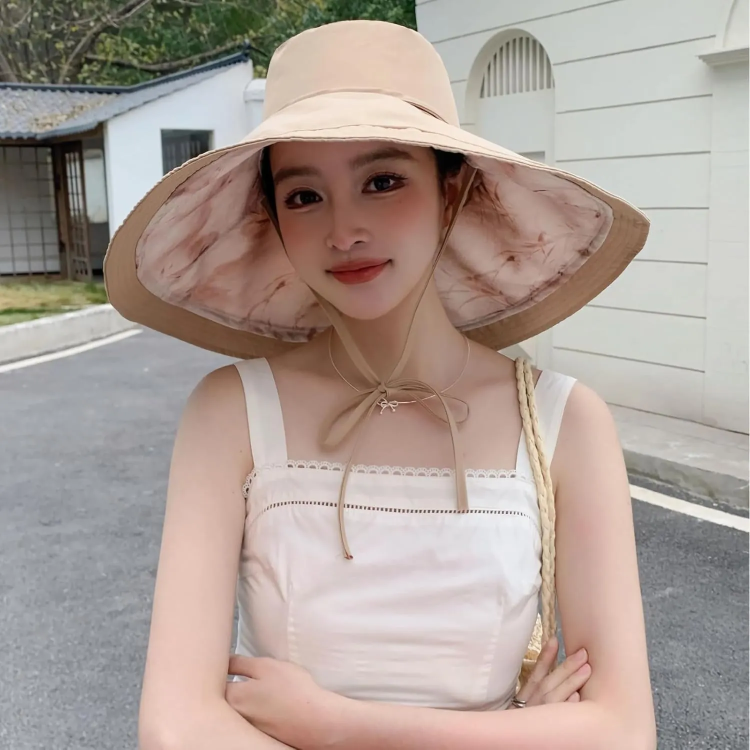 HUAMULAN Wide Brim Women Summer Sun Floppy Hat Beach Bucket Fishing Hats Reversible Packable Outdoor UV Protection