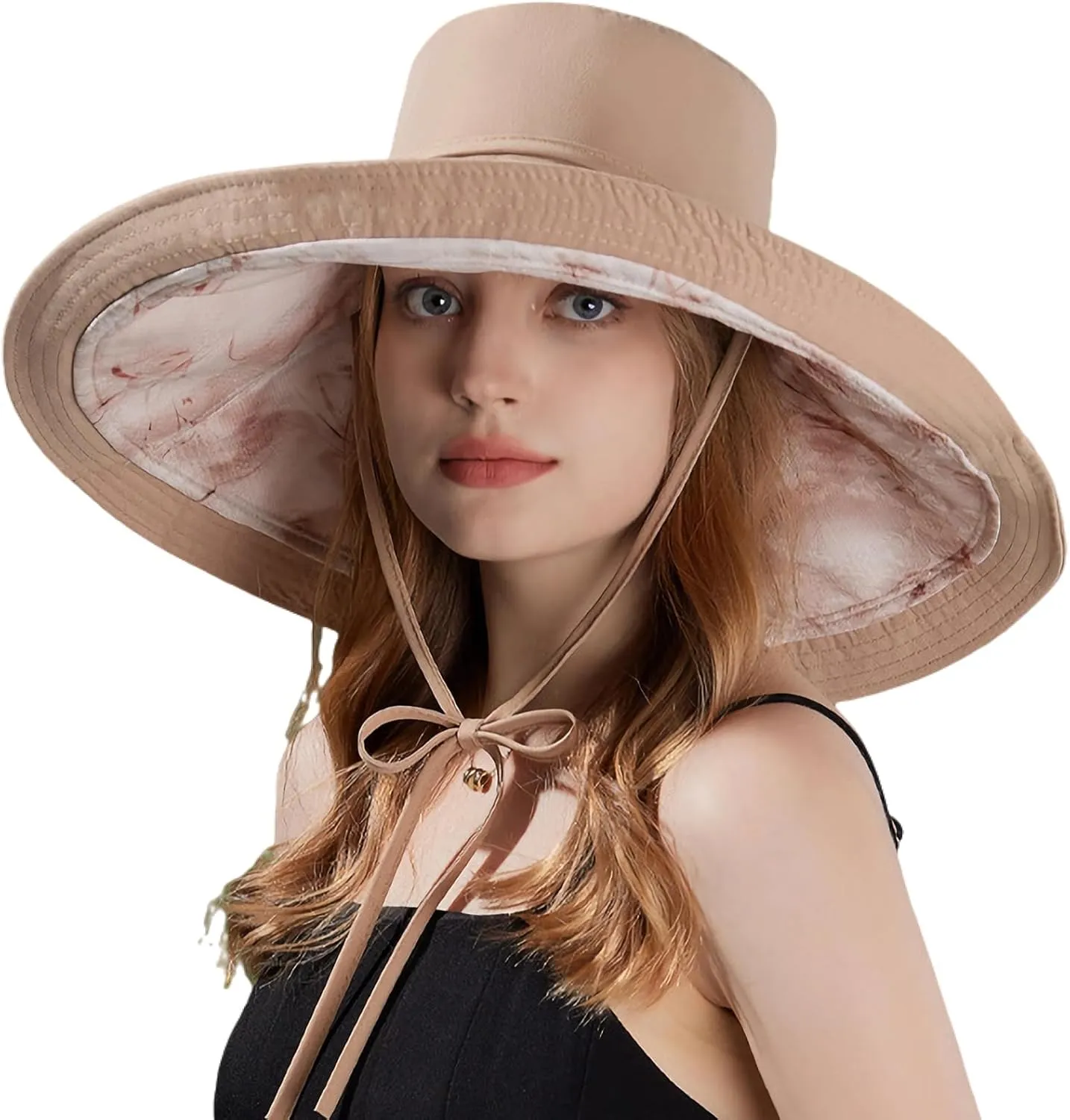 HUAMULAN Wide Brim Women Summer Sun Floppy Hat Beach Bucket Fishing Hats Reversible Packable Outdoor UV Protection
