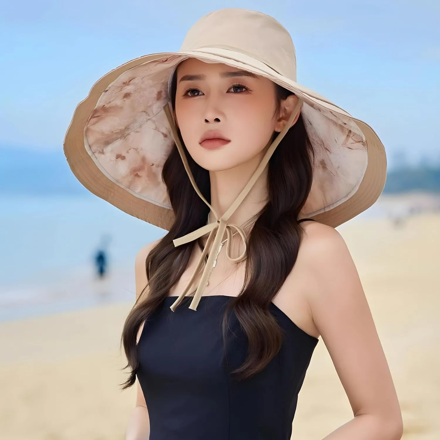 HUAMULAN Wide Brim Women Summer Sun Floppy Hat Beach Bucket Fishing Hats Reversible Packable Outdoor UV Protection