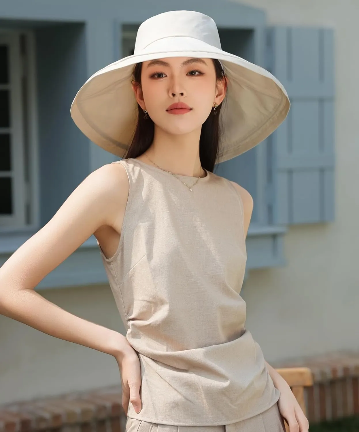 HUAMULAN Wide Brim Women Sun Hat Summer Beach Bucket Fishing Hats Metal Wired Edge Packable UV Protection for Hiking Garden