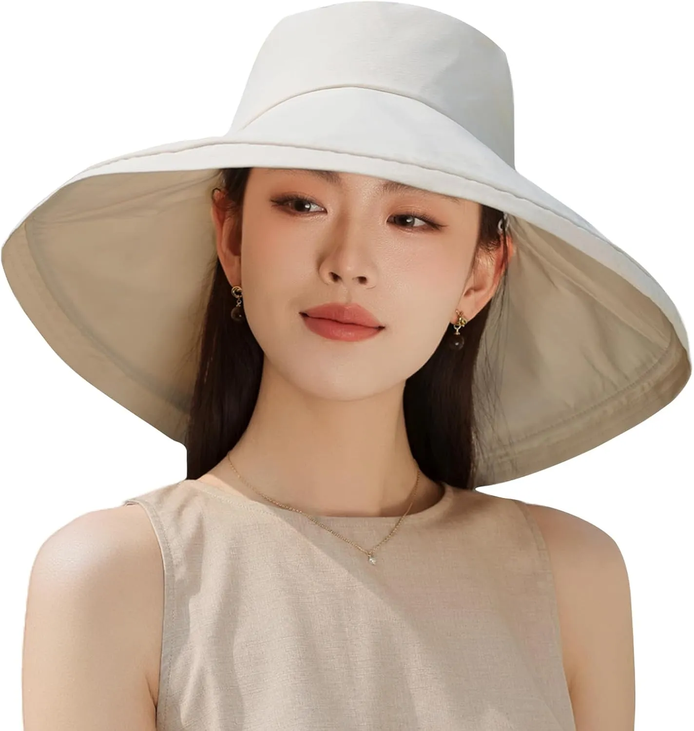 HUAMULAN Wide Brim Women Sun Hat Summer Beach Bucket Fishing Hats Metal Wired Edge Packable UV Protection for Hiking Garden