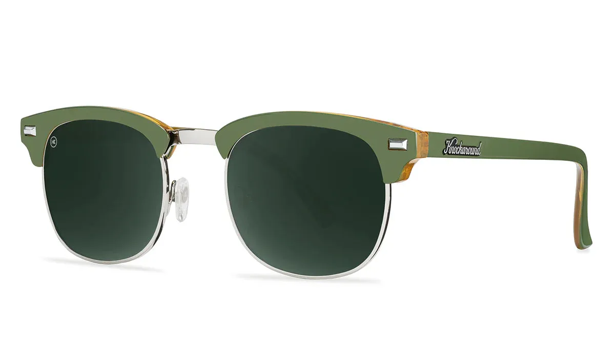 Knockaround Coyote Calls Brooklines Green Frame - Black Lens - Polarized Sunglasses