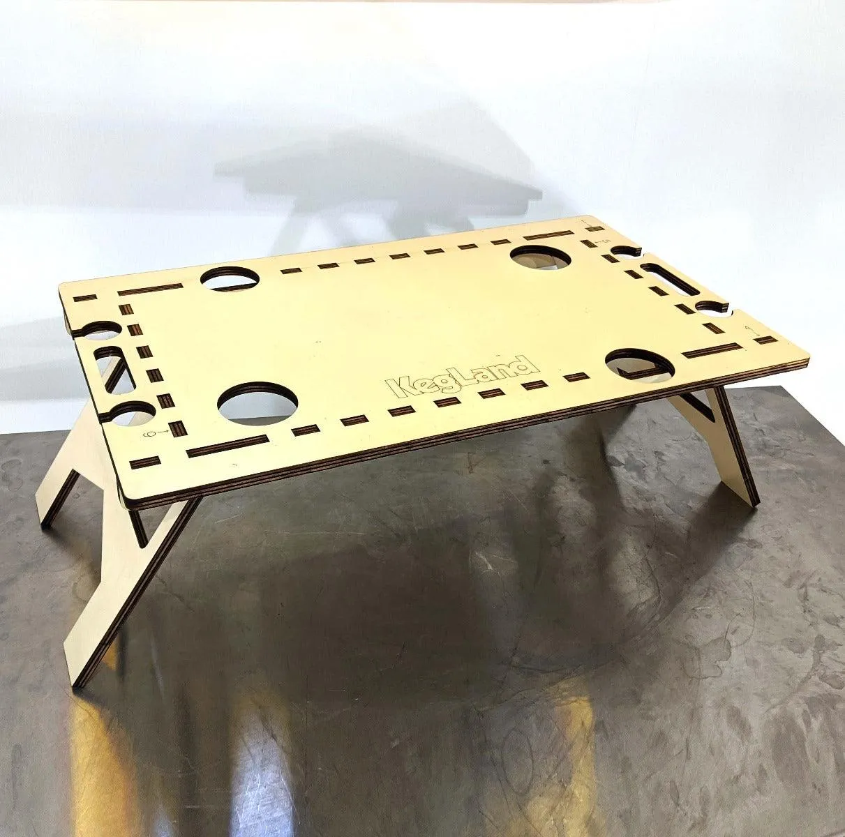 LaserCut - Mini Folding/Foldable Summer Picnic Table - 12mm Pine Ply 60cm x 40cm