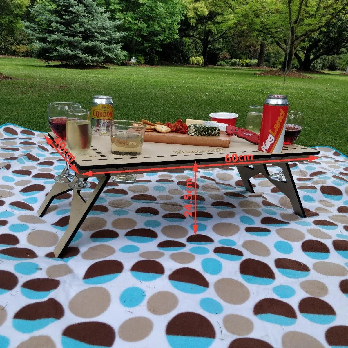 LaserCut - Mini Folding/Foldable Summer Picnic Table - 12mm Pine Ply 60cm x 40cm