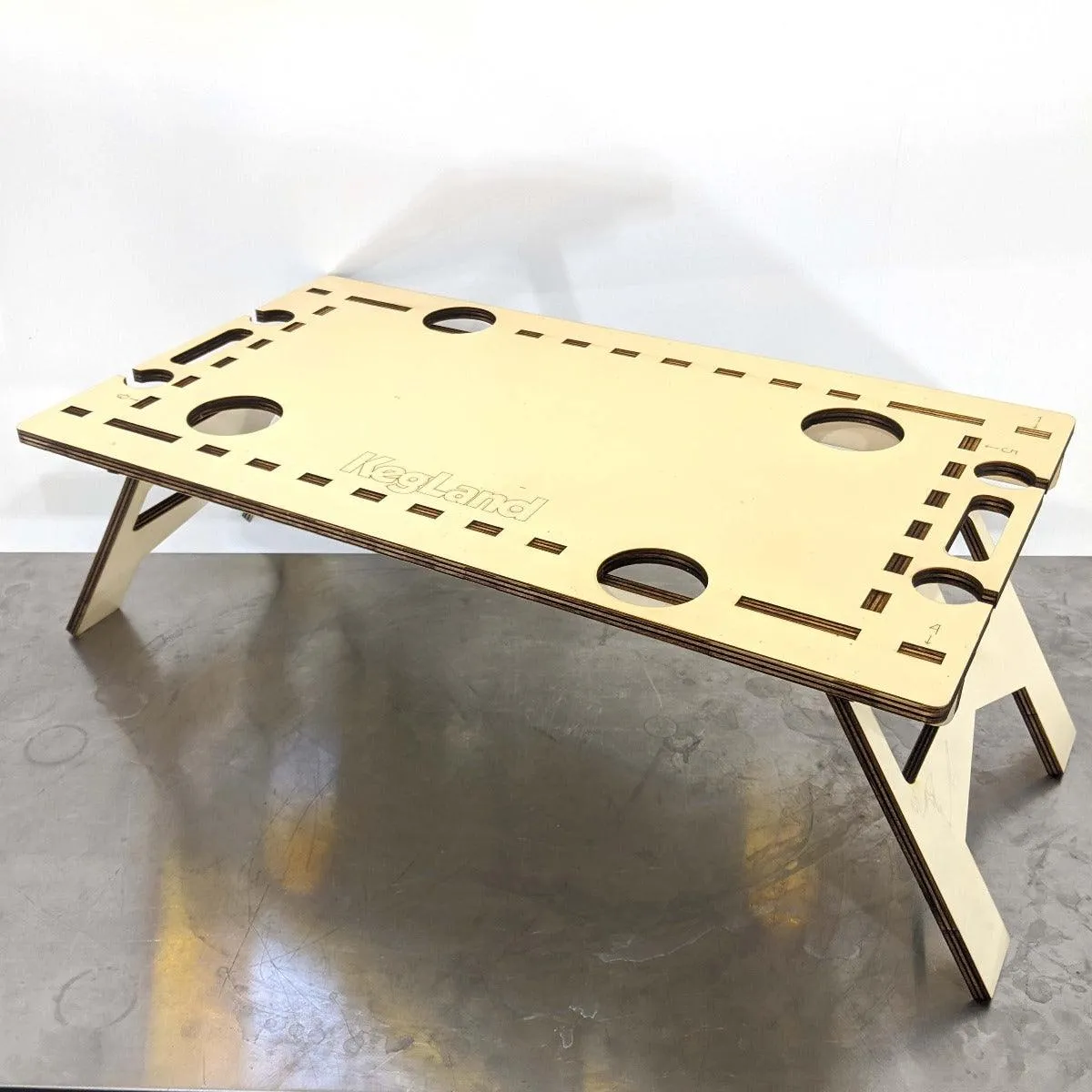 LaserCut - Mini Folding/Foldable Summer Picnic Table - 12mm Pine Ply 60cm x 40cm