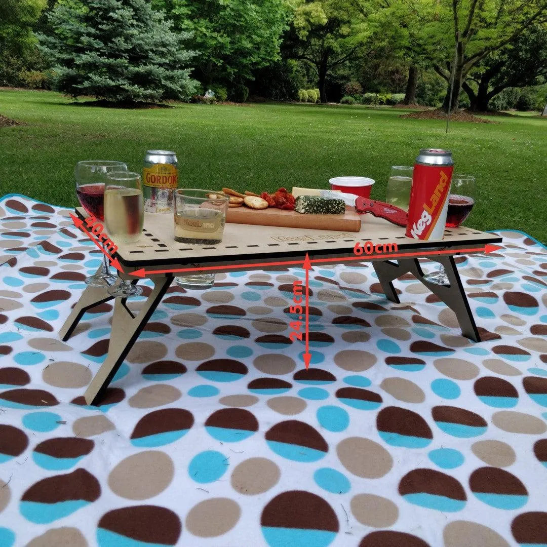LaserCut - Mini Folding/Foldable Summer Picnic Table - MDF 60cm x 40cm