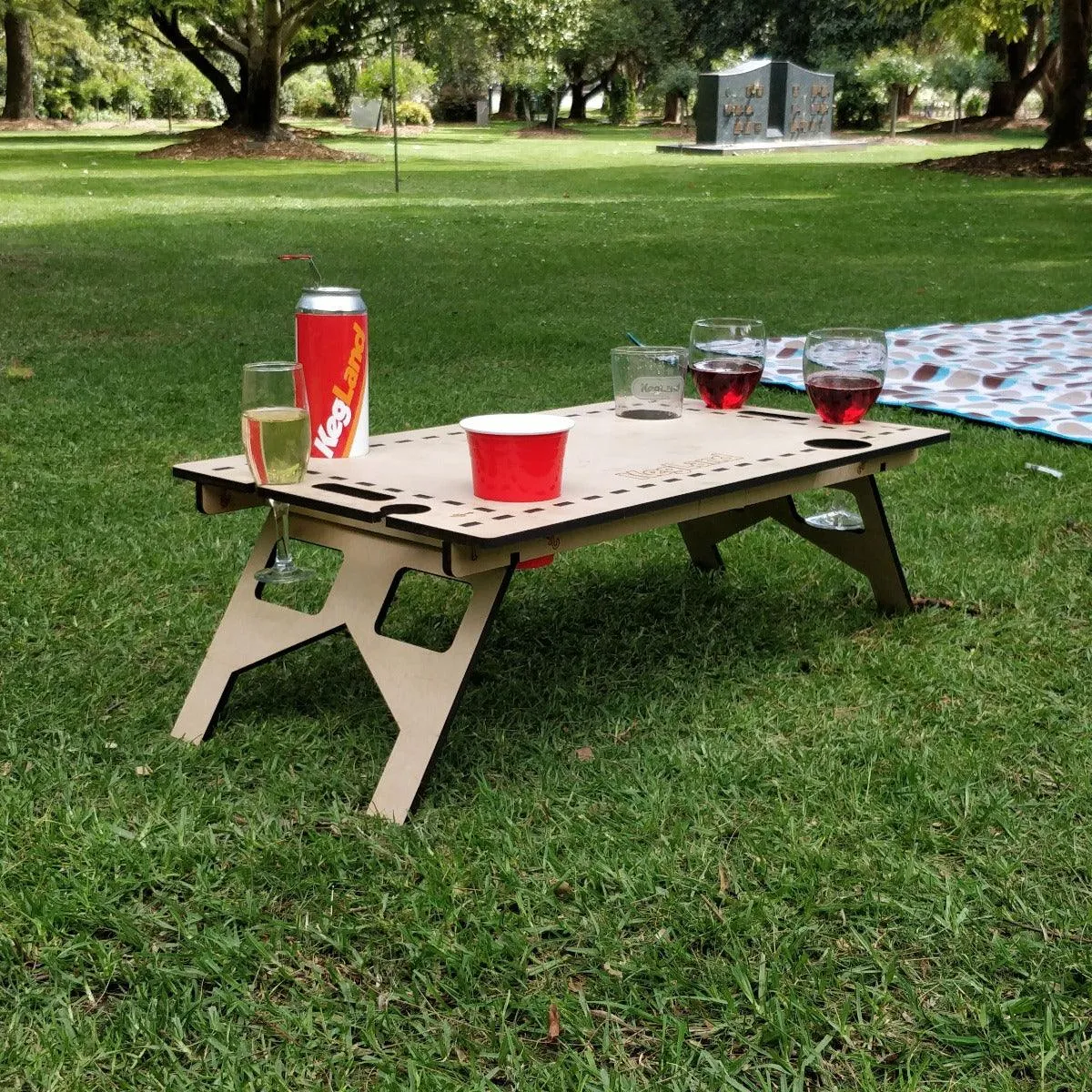 LaserCut - Mini Folding/Foldable Summer Picnic Table - MDF 60cm x 40cm