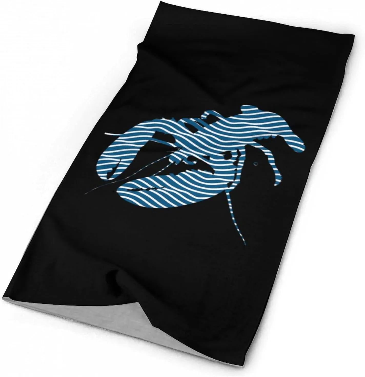 Lobster Waves Pattern Bandanas for Men Turban Seamless Neck Gaiter Windproof Face Mask Cover Cold Weather Scarf