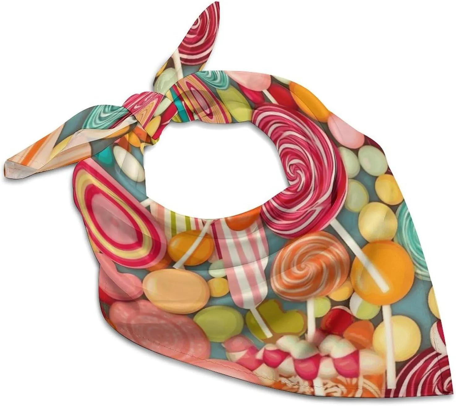 Lollipops Pattern 18" Square Head Scarf Lightweight Silk Scarf for Women Soft Satin Head Scarves Large Neckerchief Fashion Bandanas Silk Headband Neck Satin Scarfs for Bag Hair Scarves Gift