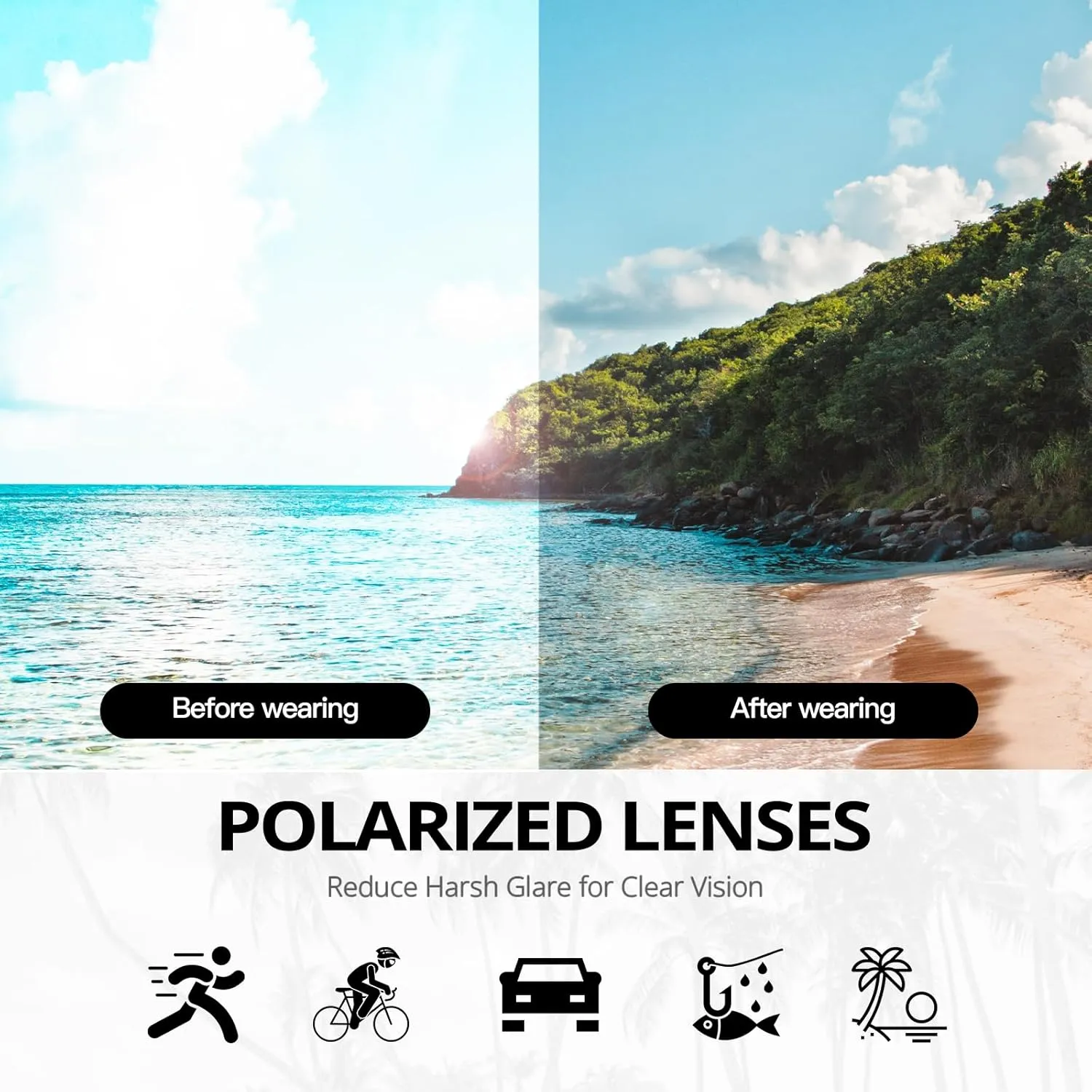 LVIOE Polarized Cat Eye Sunglasses for Women Trendy Classic Retro Shades with UV400 Protection for Driving Fishing LS8091