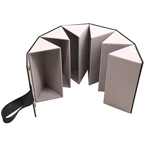 MAFENLY Five sunglasses storage box, 5 sockets pu foldable glasses display box (6pack XXL PINK)