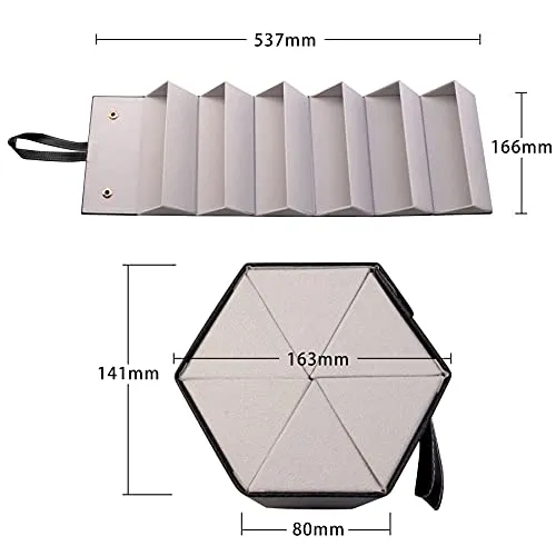MAFENLY Five sunglasses storage box, 5 sockets pu foldable glasses display box (6pack XXL PINK)
