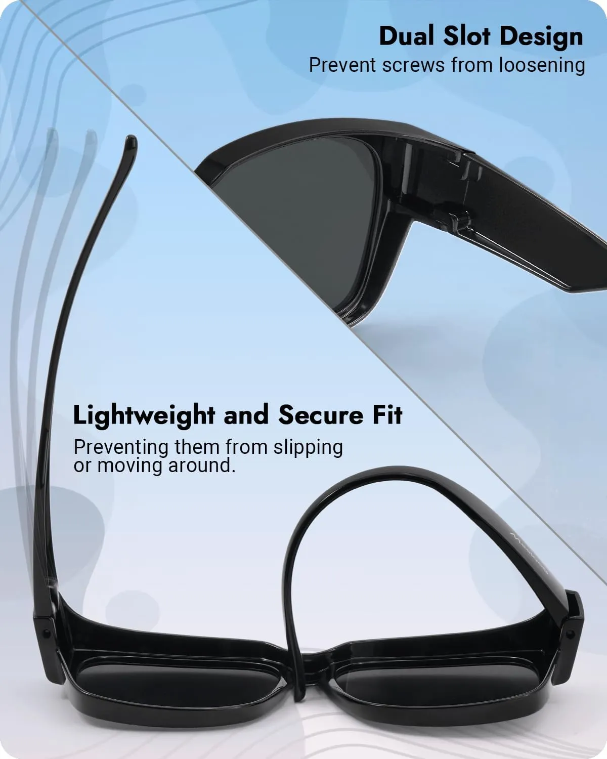 Meeloog Polarized Fit Over Glasses Sunglasses for Women, Square Wrap Around Lightweight Shades for Driving Riding MST0099