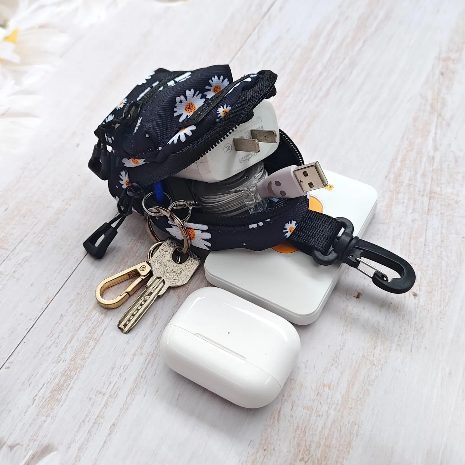 Mini Pouch Small Canvas Coin Purse Wallet Travel Tactical Bag for AirPods,Earphones,Galaxy Buds,Coins,Keys,Paper Money (D)