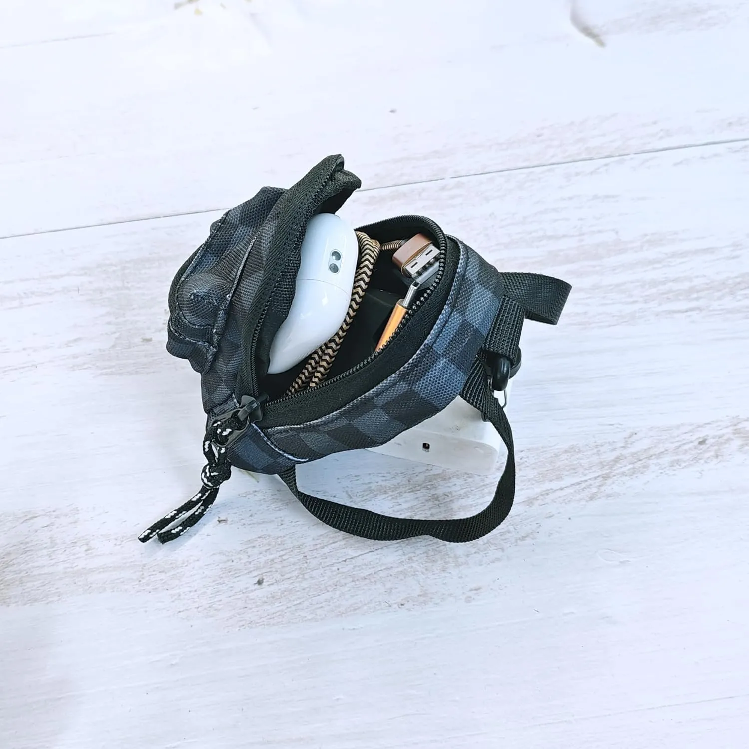 Mini Pouch Small Canvas Coin Purse Wallet Travel Tactical Bag for AirPods,Earphones,Galaxy Buds,Coins,Keys,Paper Money (F)