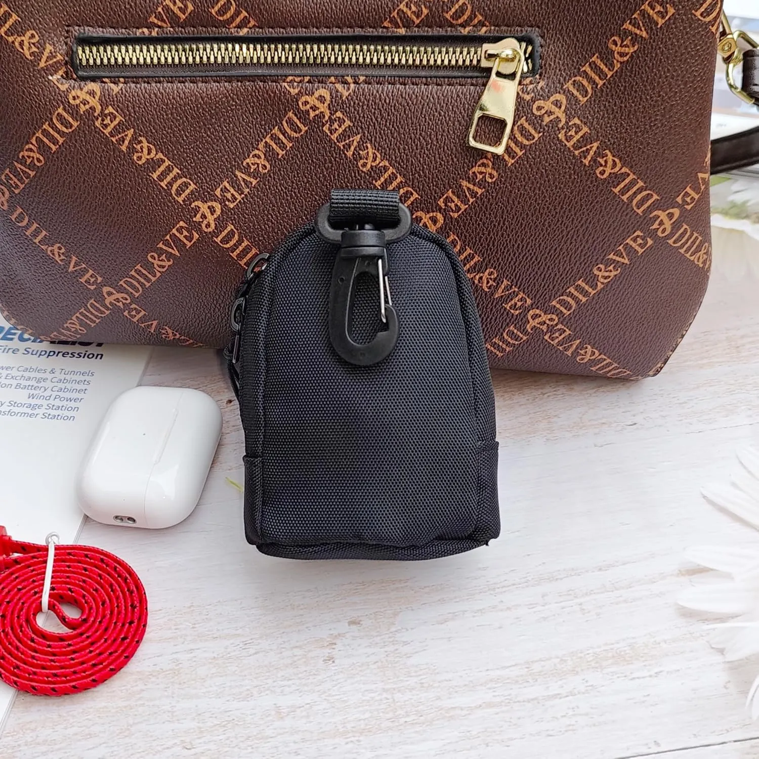 Mini Pouch Small Canvas Coin Purse Wallet Travel Tactical Bag for AirPods,Earphones,Galaxy Buds,Coins,Keys,Paper Money (J)