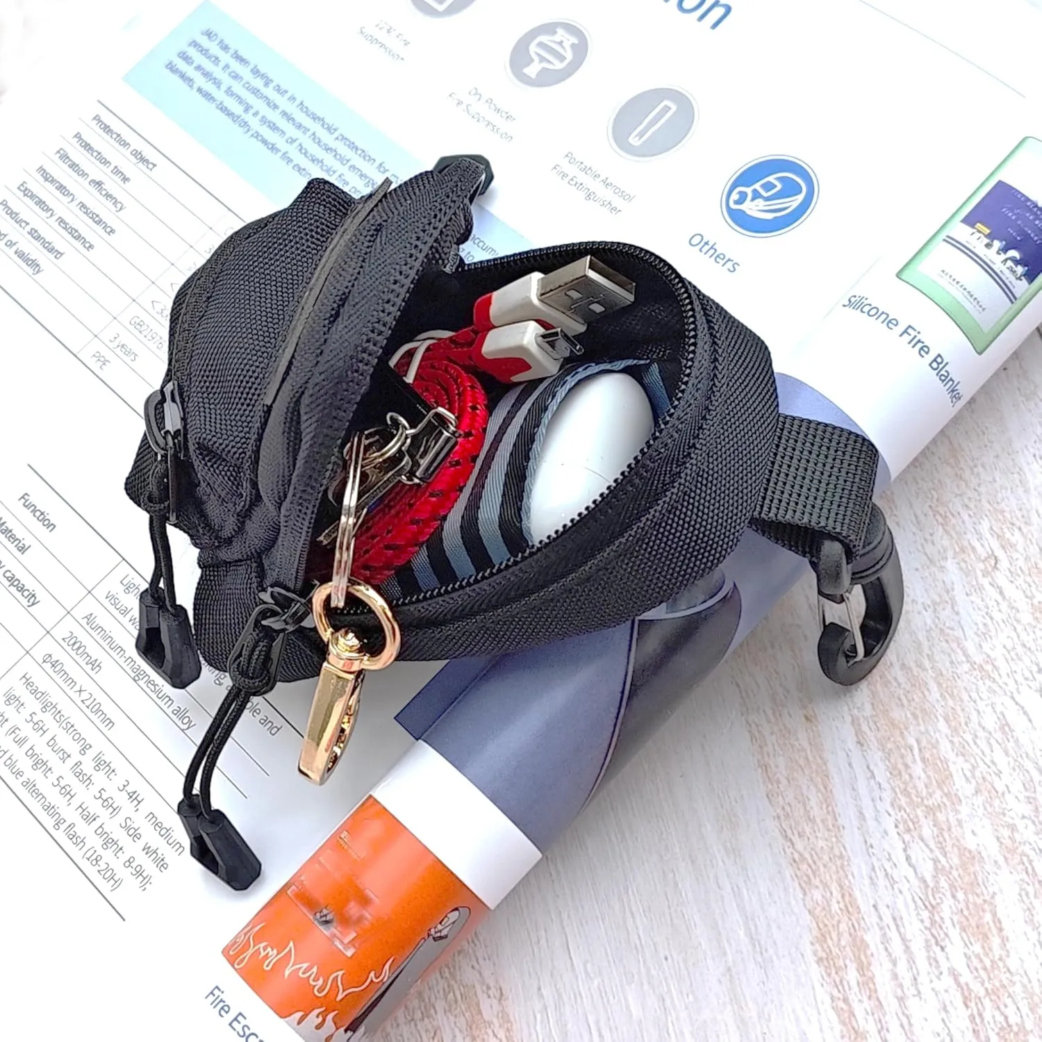 Mini Pouch Small Canvas Coin Purse Wallet Travel Tactical Bag for AirPods,Earphones,Galaxy Buds,Coins,Keys,Paper Money (J)