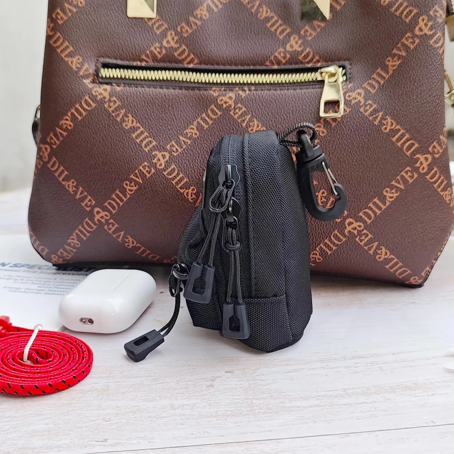 Mini Pouch Small Canvas Coin Purse Wallet Travel Tactical Bag for AirPods,Earphones,Galaxy Buds,Coins,Keys,Paper Money (J)
