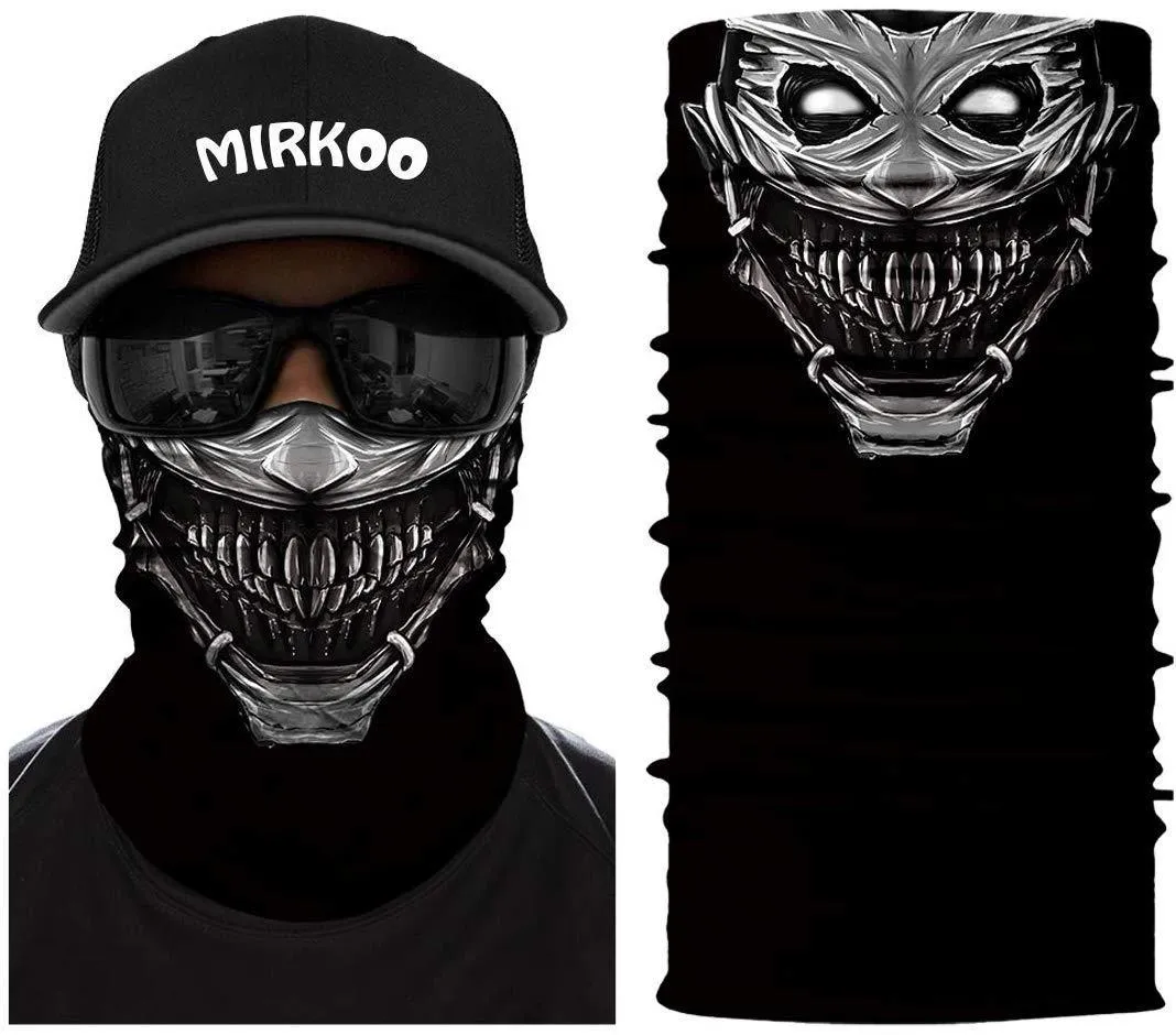 MIRKOO Microfiber Polyester Multifunctional Seamless Multifunctional UV Headwear motorcycle face cover Magic Scarf Neck Gaiter for Motorcycling Hiking Cycling Ski Snowboard face mask(888)
