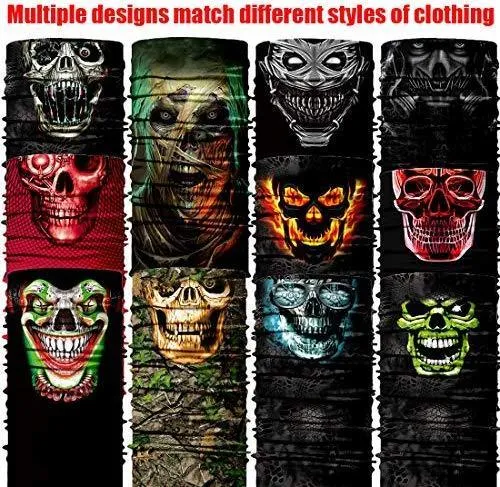 MIRKOO Microfiber Polyester Multifunctional Seamless Multifunctional UV Headwear motorcycle face cover Magic Scarf Neck Gaiter for Motorcycling Hiking Cycling Ski Snowboard face mask(888)