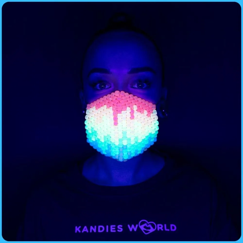 Paint Drip Glow-In-The-Dark Surgical Kandi Mask