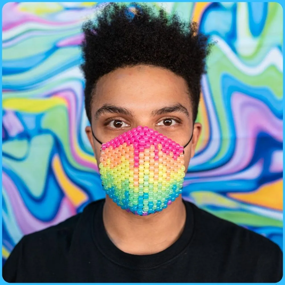 Paint Drip Glow-In-The-Dark Surgical Kandi Mask