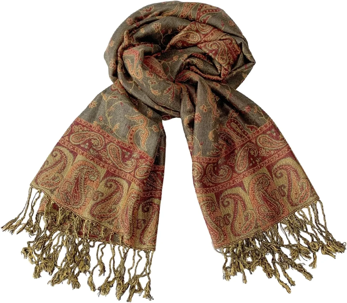 Pashmina Scarf for Women Shawls and Wraps Reversible Paisley Vintage Jacquard Soft Silky Rave Scarves Men