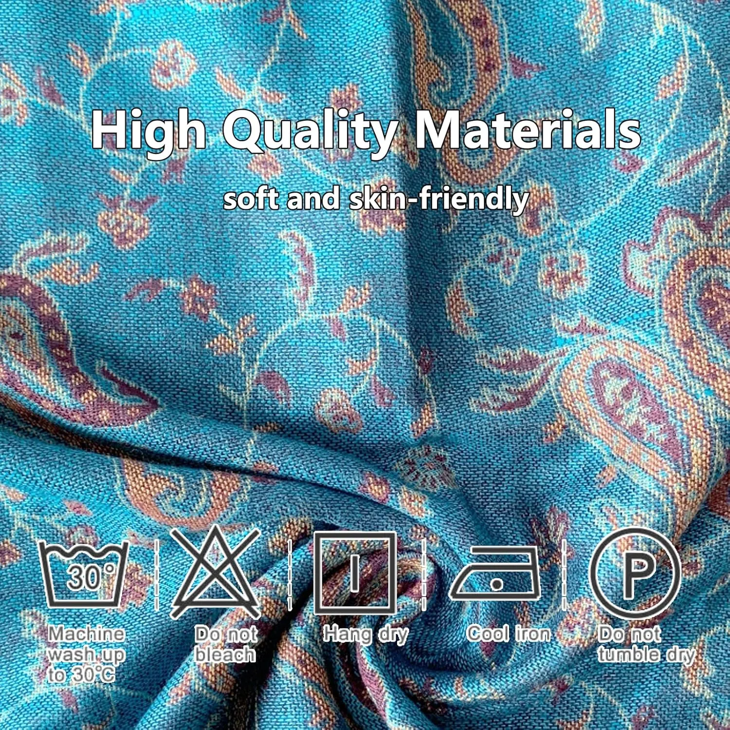Pashmina Scarf for Women Shawls and Wraps Reversible Paisley Vintage Jacquard Soft Silky Rave Scarves Men