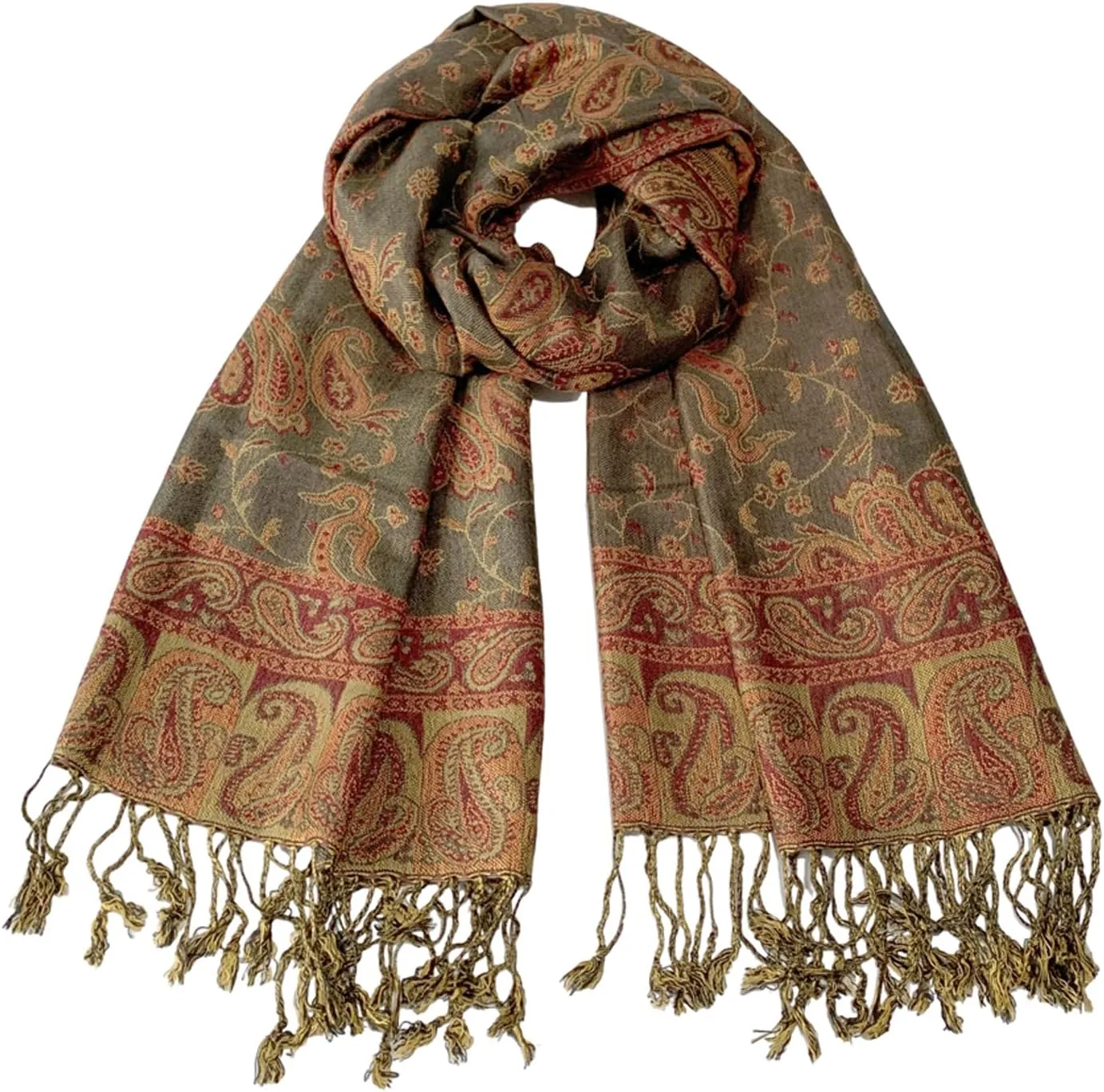 Pashmina Scarf for Women Shawls and Wraps Reversible Paisley Vintage Jacquard Soft Silky Rave Scarves Men