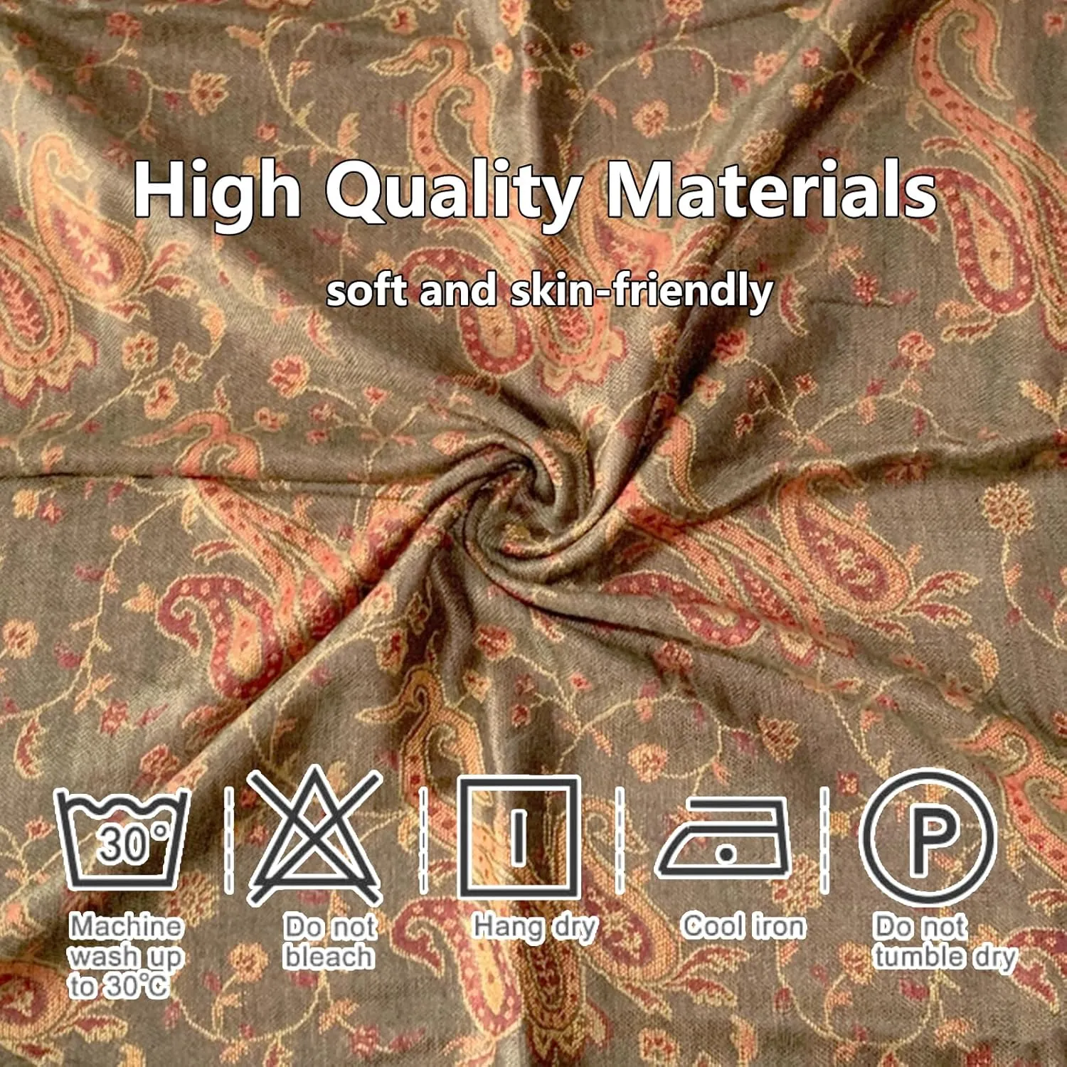 Pashmina Scarf for Women Shawls and Wraps Reversible Paisley Vintage Jacquard Soft Silky Rave Scarves Men